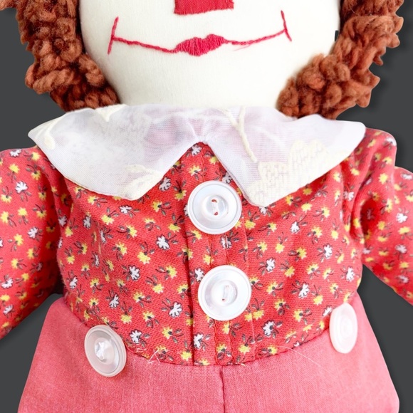 💜 Vintage Handmade Raggedy Ann Doll Homemade Kids Toy Collectors Item 22” Tall - Picture 4 of 15